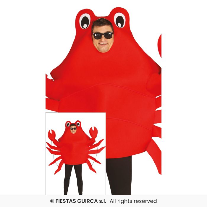 Red Crab Costume Mens Adults Fancy Dress Outfit Deluxe Mascot M-L