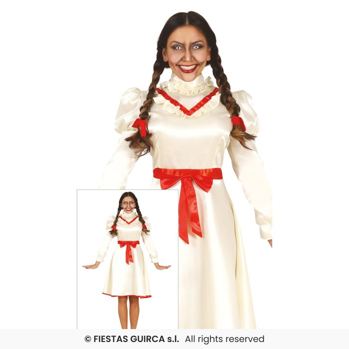 Cursed Doll Ladies Zombie Dolly Fancy Dress Creep Halloween Costume UK 8-16