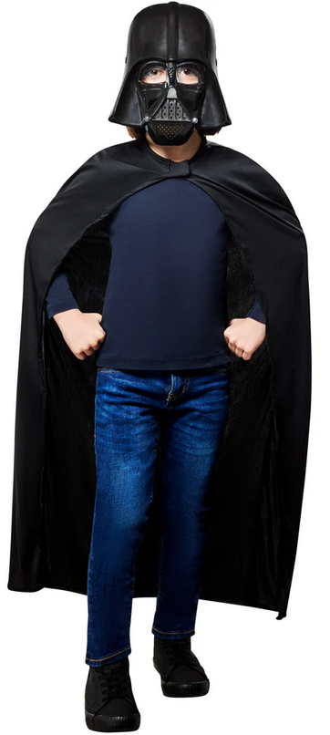 Darth Vader Cape With Mask Kids Licensed Star Wars Fancy Dress Accessory
