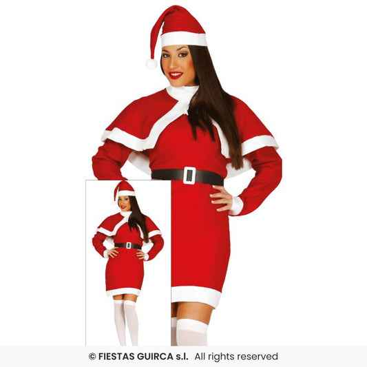 Ladies Miss Santa Claus Adults Fancy Dress Costume Father Christmas UK 8-16