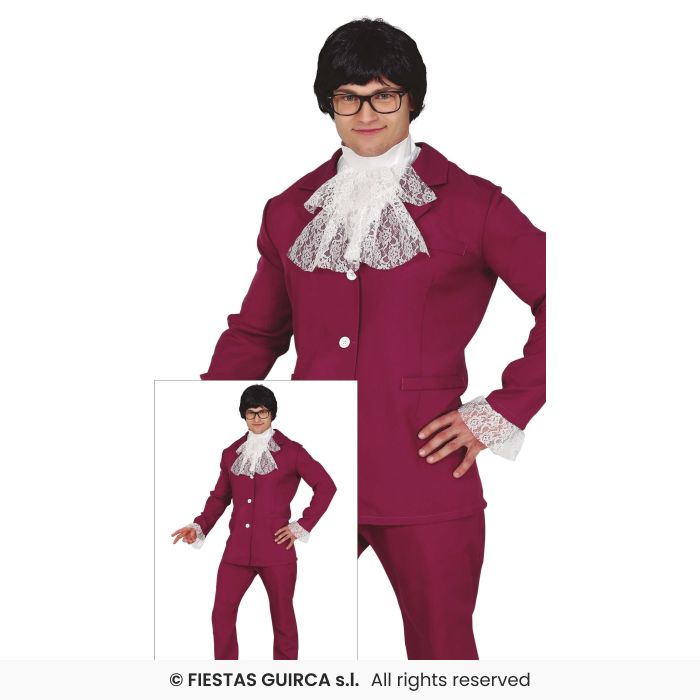 Nerdy Spy 70s Retro Film Powers Mens Fancy Dress Costume 1970s Adults M-XL