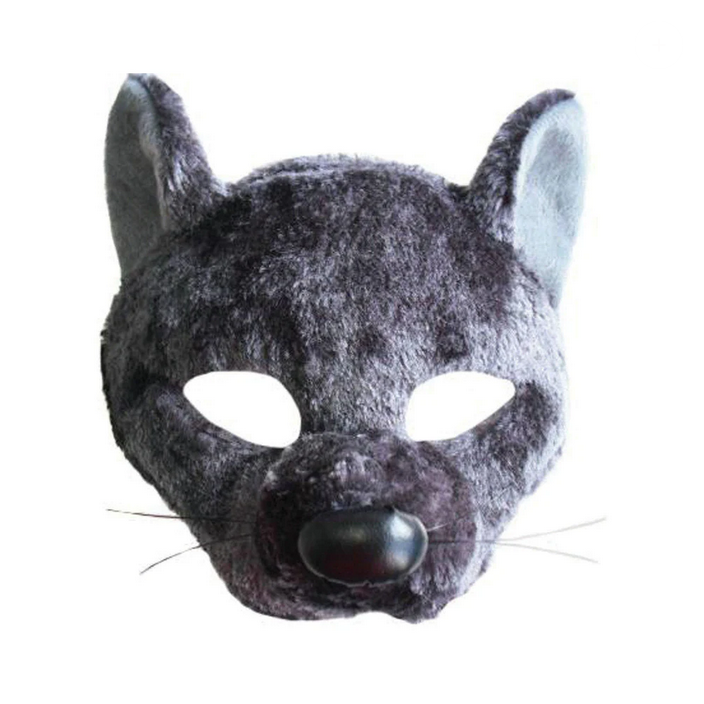 Grey Rat Mask With Sound Adults Kids Rodent Animal Fancy Dress