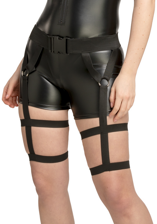 90s Sexy Cop Utility Belt With Leg Straps Adults Video Game Lara Fancy Dress Accessory