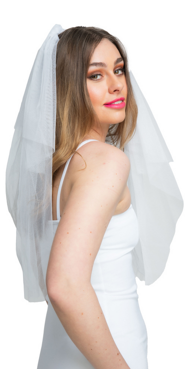 Tulle Veil 75cm Hen Night White Veil Adults Hen Party Fancy Dress Brides Accessory