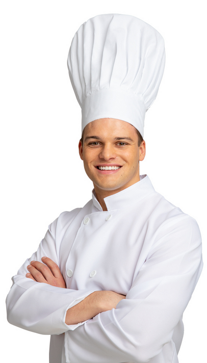 Big White Chef Hat Occupations Fun Fancy Dress Accessory Cooks Chefs