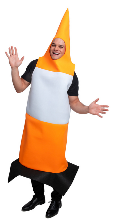 Funny Traffic Cone Adults Funny Comedy Stag Night Fancy Dress Costume