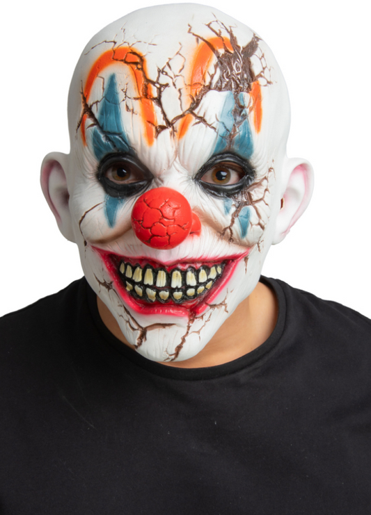 Cracked Head Clown Mask Adults Latex Scary Clown Halloween Fancy Dress Mask