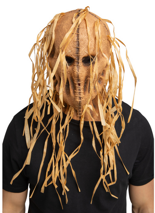 Full Head Scarecrow Latex Mask Adults Halloween Fancy Dress Deluxe Mask