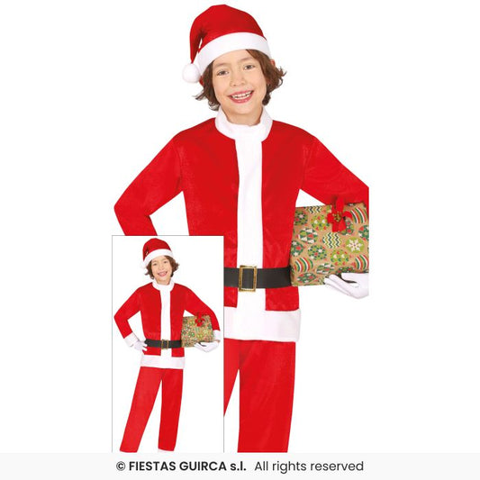 Velvet Santa Claus Deluxe Boys Father Christmas Fancy Dress Outfit Age 3-12