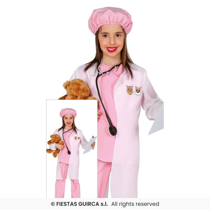 Girls Vet Costume Kids Nurse Doctor Fancy Dress Occupations Outfit Age 3-12