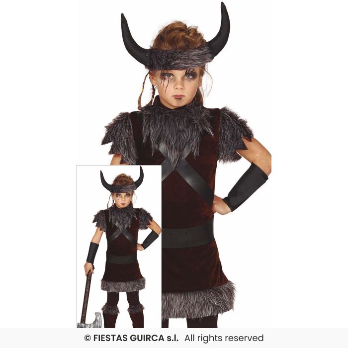 Viking Girl Kids Fancy Dress Costume Noarse Vikings Outfit Age 3-12