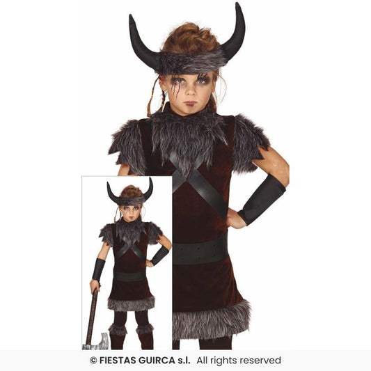 Viking Girl Kids Fancy Dress Costume Noarse Vikings Outfit Age 3-12
