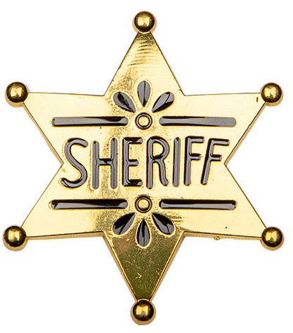 Western Sherrif Badge Adults Wild West Cowboy Fancy Dress Accessory