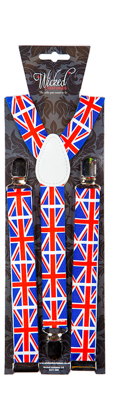 Union Jack Braces Olympics Great Britain Fancy Dress Accessory Adults