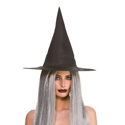 Witches Hat - Black Nylon - 43cm (Adult)