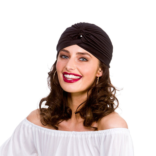 Fortune Teller Turban + Jewel Black Gypsy Fancy Dress Costume Accessory