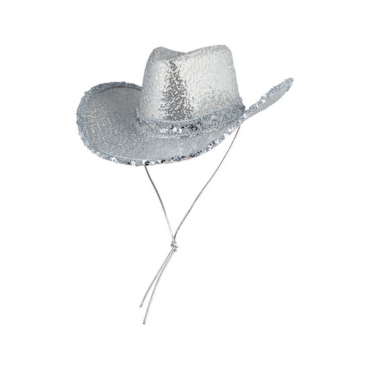 Texan Cowboy Hat - Silver w/sequins (14+)