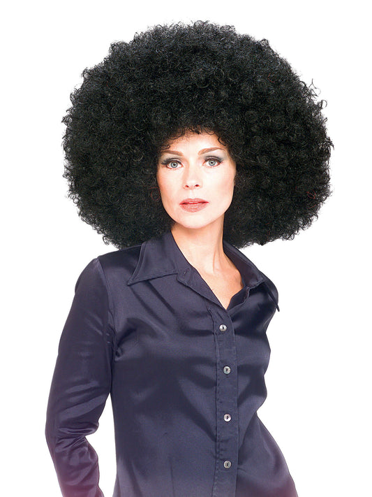 Super Afro Wig Black Adults 60s 70s Deluxe Afro Fancy Dress Wig Mens Hippie