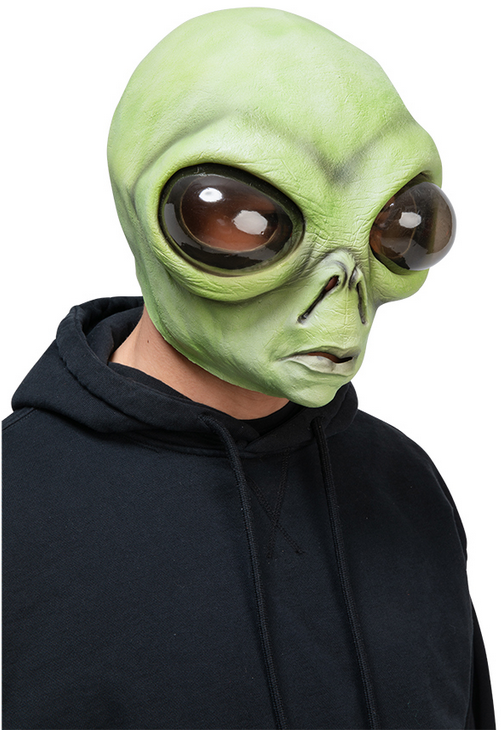 Full Overhead Mask Adults Space Alien Mask Mens Ladies Fancy Dress Green