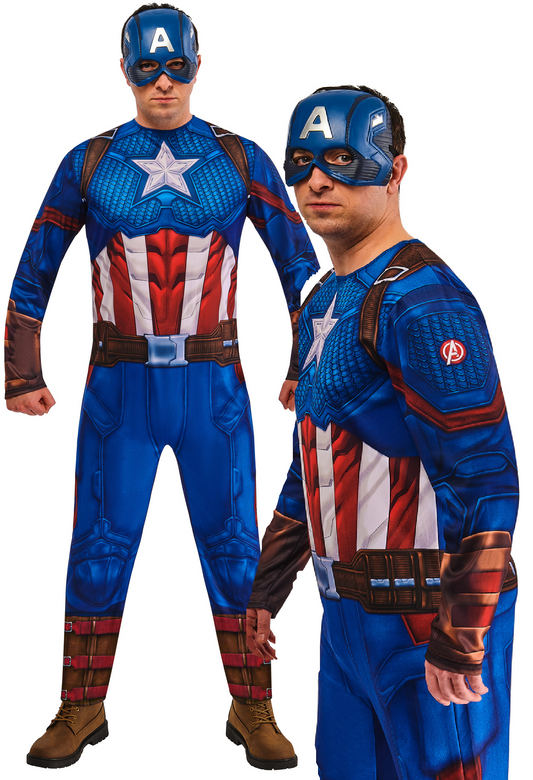 Captain America Adult Costume Official Marvel Superhero Fancy Dress Outfit Mens