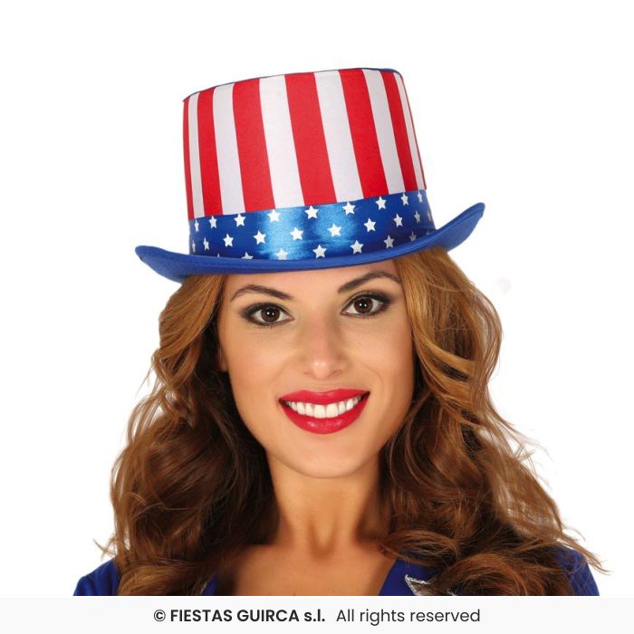 American Flag 4th July Adults Independence Day Hat Fancy Dress Top Hat USA Flag