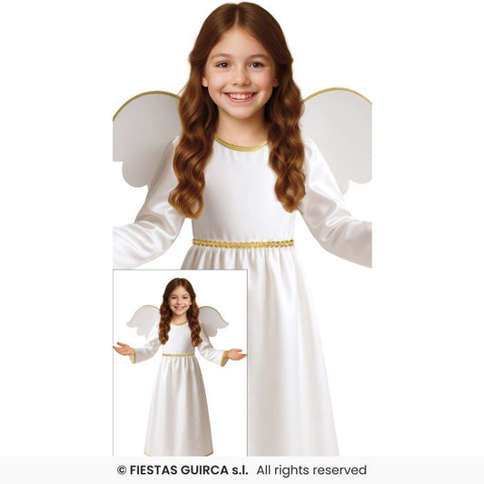 Nativity Angel Girls Play Fancy Dress Costume Christmas Angel + Wings Age 3-12