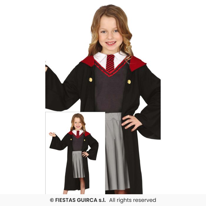 Apprentice Red Witch Girls School Girl Dress Fancy Dress Costume Kids Age 3-12