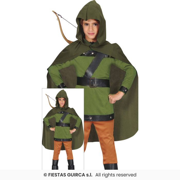 Deluxe Archer Costume Forest Robin Hood Fancy Dress Outfit Book Day Fairytale Age 3-12