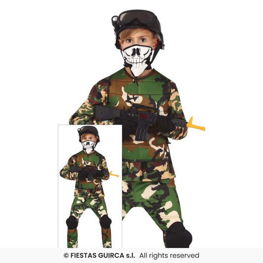 Army Boy Costume Soldier Commando Deluxe Kids Fancy Dress Outfit Age 5-16