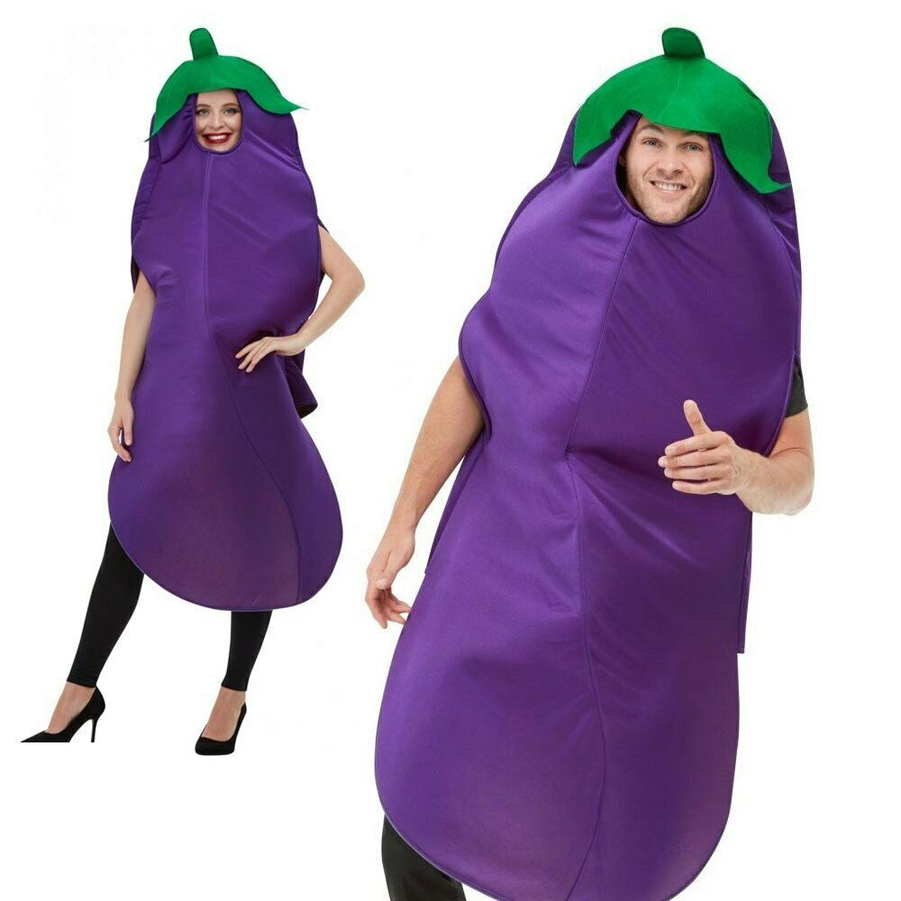 Aubergine Costume Emoji Food Funny Stag Do Adults Mens Womens Fancy Dress Outfit