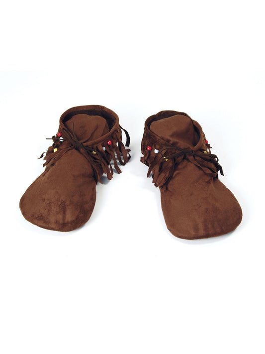 Indian Hippie Shoe Covers Brown Tassle Hippy Fancy Dress Accessory 60s 70s