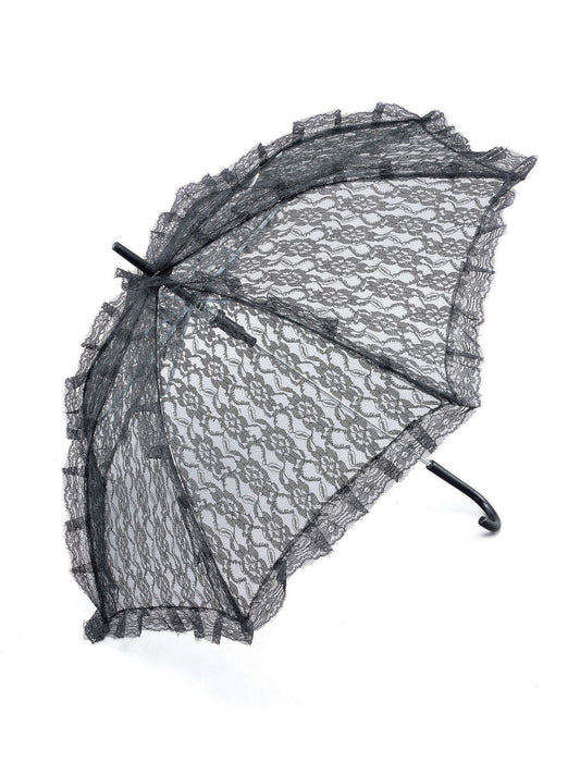 Parasol Black Lace Wedding Halloween Fancy Dress Accessory Burlesque