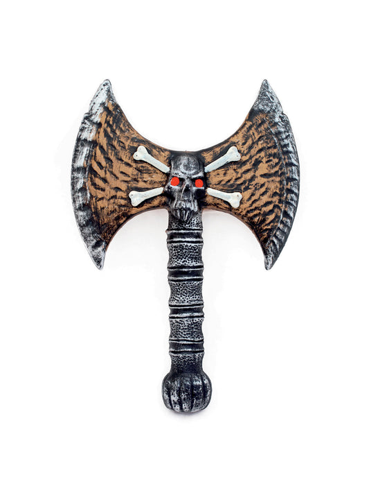 Viking Skull Axe 33cm Fancy Dress Prop Medieval Adults Accessory