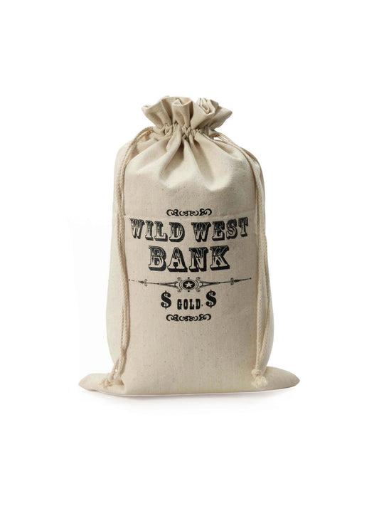Money Bag Wild West Convict Loot Bag Adults Fancy Dress Accessory Sack