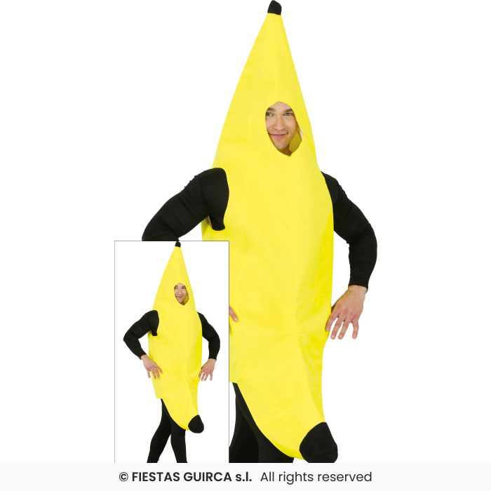 Banana Costume Adults Novelty Fun Food Fancy Dress Outfit Mens