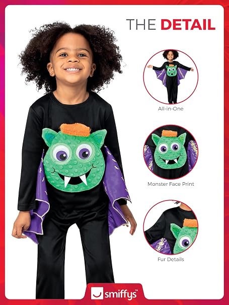 Smiffys Googly Eyed Bat Costume Halloween Child Fancy Dress Bat Dress Up
