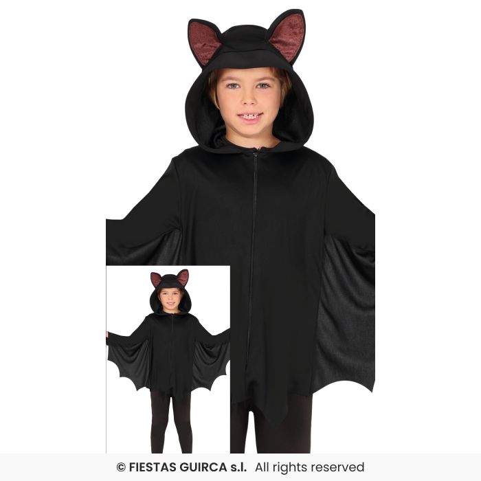 Bat Costume Girls Boys Halloween Fancy Dress Outfit Poncho Age 7-9
