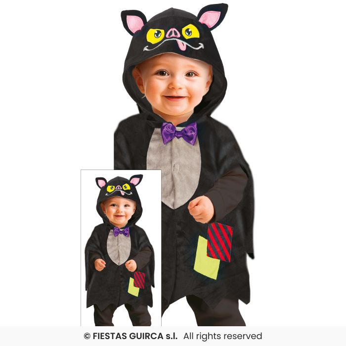 Bat Poncho Toddlers Halloween Bats Fancy Dress Outfit Kids Age 1-2