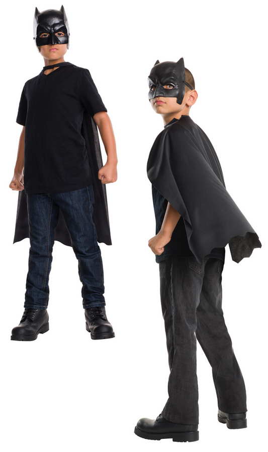 Batman Cape & Mask Set Superhero Book Day Kids Fancy Dress Accessory Kit