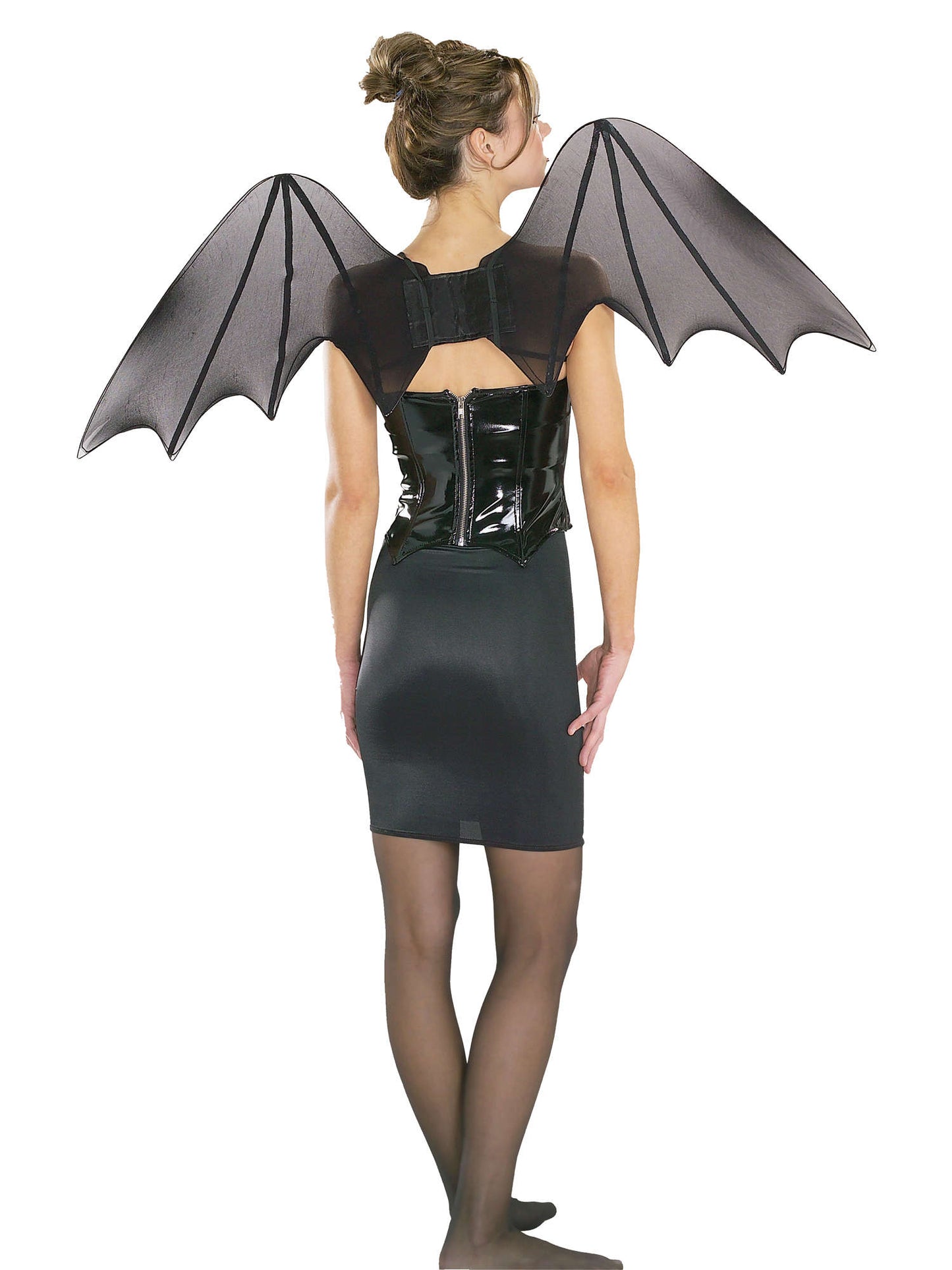 Chiffon Bat Wings Ladies Halloween Fancy Dress Wings Adults Black Fairy