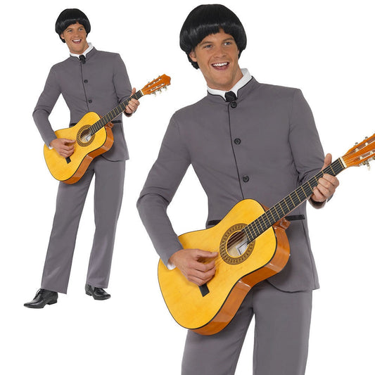 Beatles Costume Adult 60s Fab Four Beatles Mens Fancy Dress Outfit M L