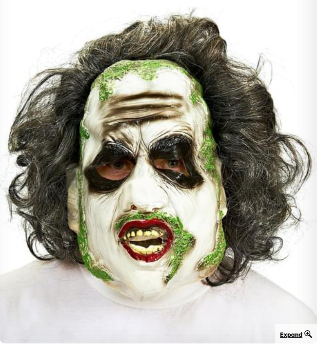 Beetlejuice Mask Adults Halloween Official Fancy Dress Mask Mens With Hair
