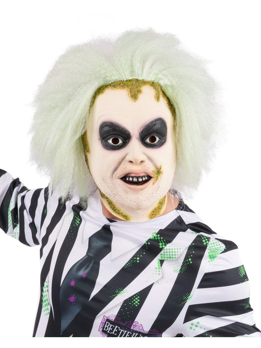 Deluxe Beetlejuice Latex Mask Adults Official Halloween Fancy Dress Mask Mens Ladies