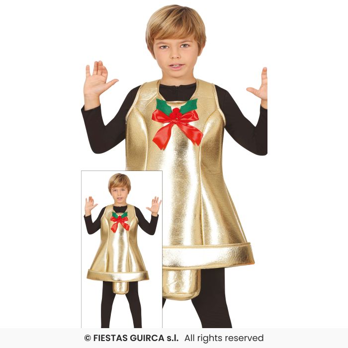 Jingle Bell Costume Christmas Nativity Play Gold Bell Fancy Dress Outfit Age 7-9