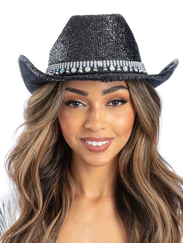 Bling Rhinestone Cowboy Hat Ladies Hen Night Fancy Dress Cowgirl Hat Adults