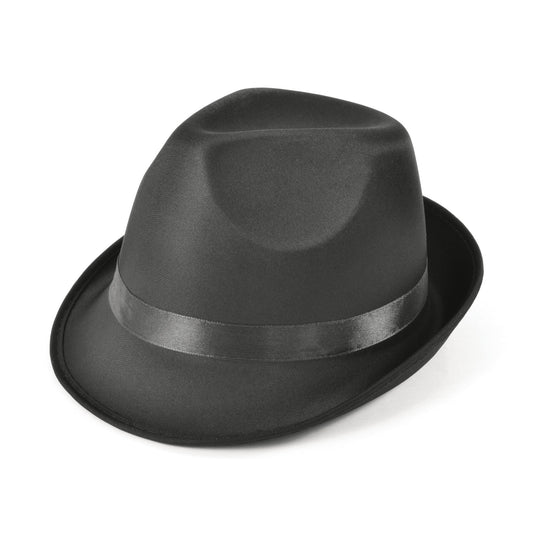 Black Trilby Hat Gangster Class Blues Al Capone Hat Fancy Dress Accessory 1920s