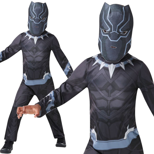 Black Panther Kids Boys Fancy Dress Avengers Superhero Halloween Costume New
