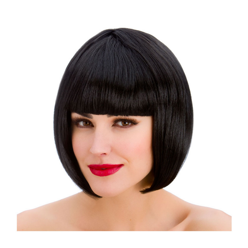 Coloured Bob Wigs Ladies Short Fringed Bob Wig Fancy Dress Accessory