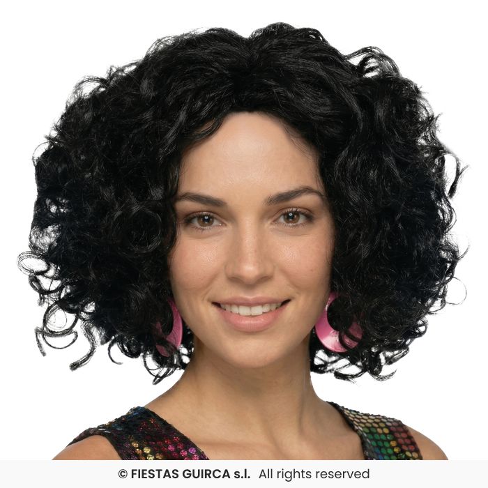 Mid Length Curly Wig Ladies 80s Perm Wig Fancy Dress Accessory Adults