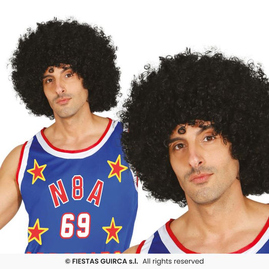 Giant Black Curly Afro Wig Mens 70s Disco Retro Fancy Dress Accessory